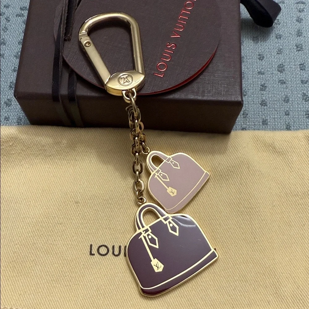Louis Vuitton Gold and Pink and Garnet Keychain - Picture 3 of 5